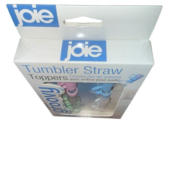 Joie Silicon Groovy Straw Caps, Tumbler Design, Reusable Set of 4 - Picture 3 of 5
